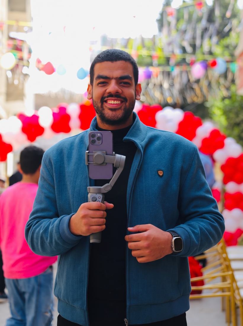 Youssef creating a reel with a phone gimbal